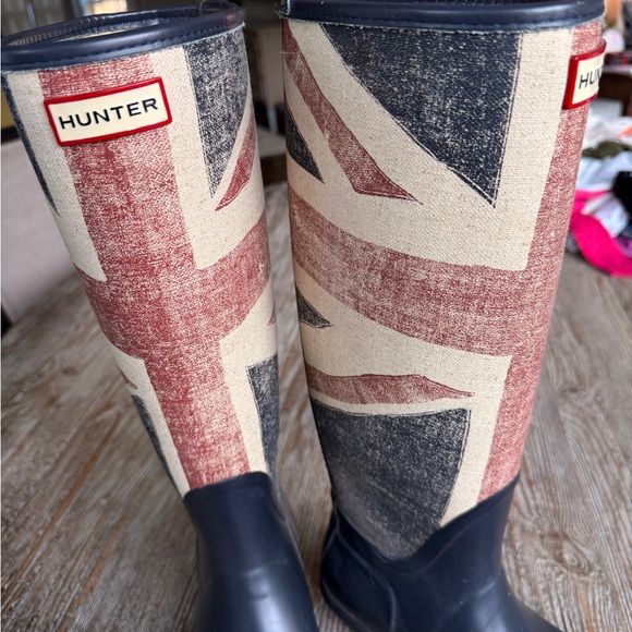 Hunter Original Brit Union Jack British Flag Tall Boots Women 9 AMAZING - Picture 1 of 15